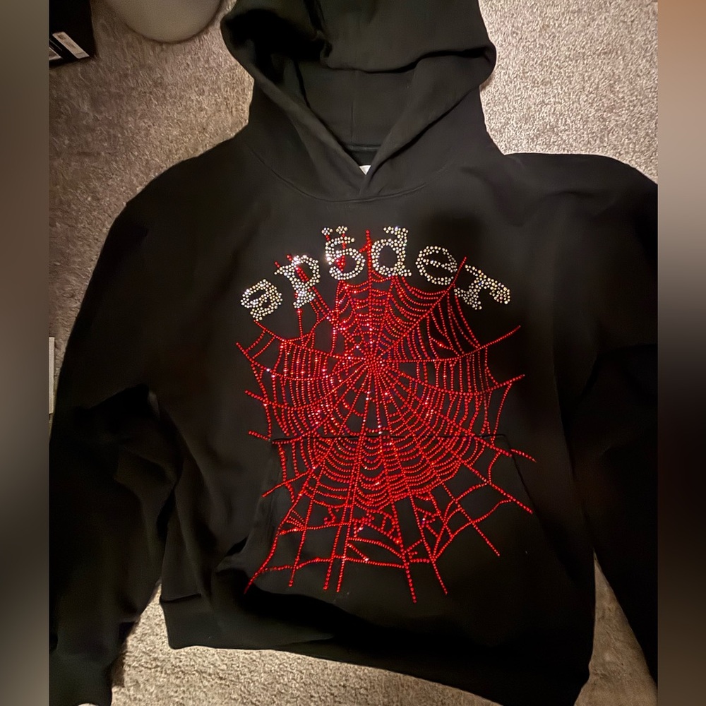 Sp5der Hoodie Rhinestone